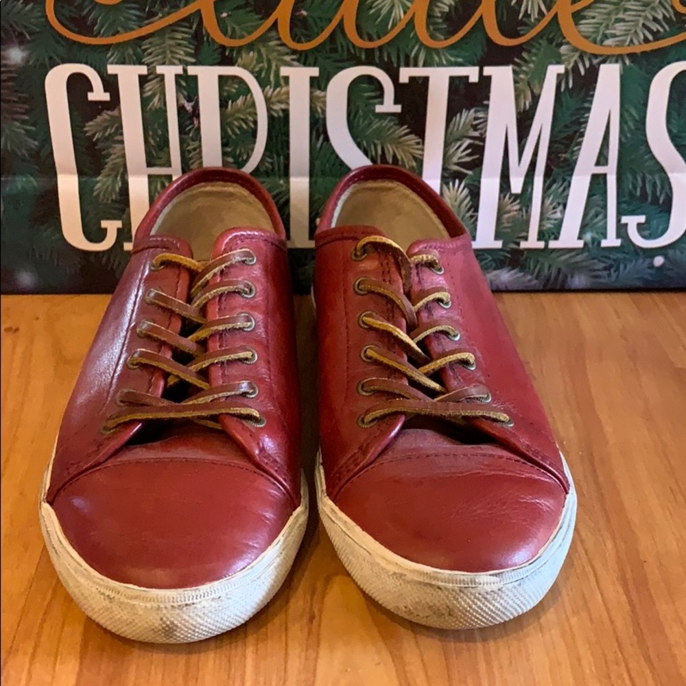 Frye red leather shoes